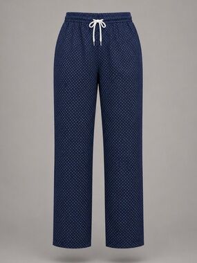 TARA Navy Star Print Cotton Pants by Subhai Apparel